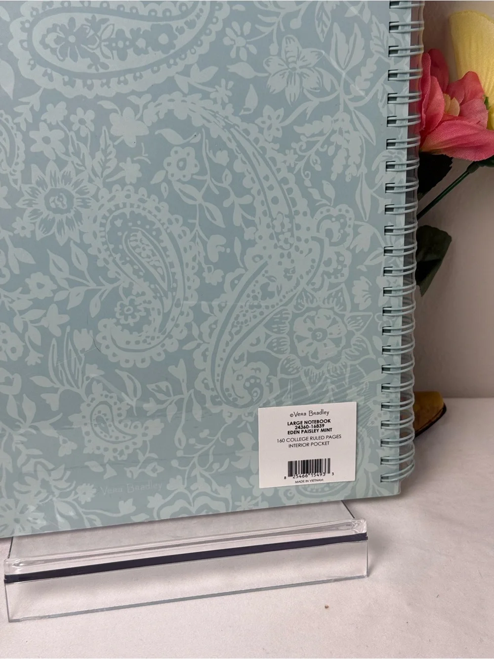 NWT Vera Bradley Eden Paisley Mint Large Notebook New